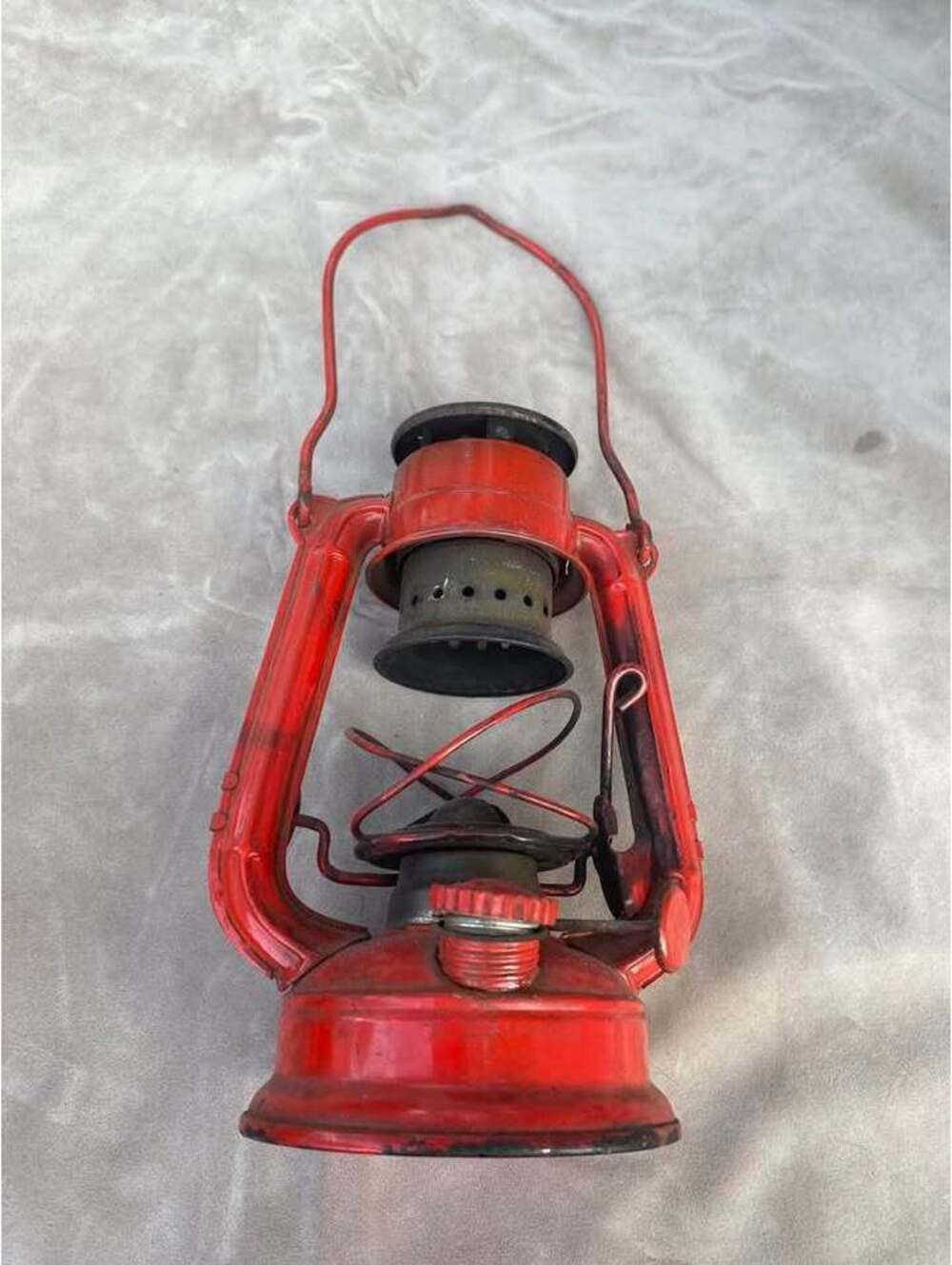 Vintage Winged Wheel No. 350 Red Kerosene Lantern